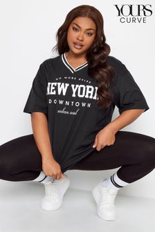 Yours Curve Black Printed T-Shirt (932705) | $38
