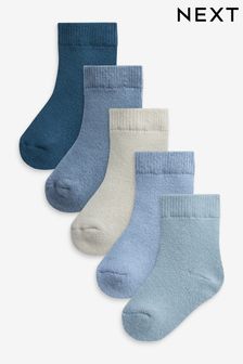 Blue 5pk Baby Towelling Socks (0mths-2yrs) (933525) | €8