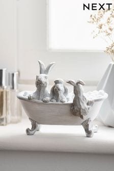Grey Bunnies in the Bath Ornament (933532) | KRW17,900