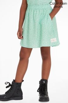 Calvin Klein ジーンズ ガールズ グリーン フラワープリント スカート (933599) | ￥9,790