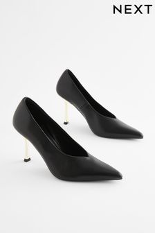Black Forever Comfort® Metallic Heel Court Shoes (934291) | 90 SAR