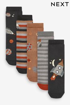 Multi Space Print 5 Pack Cotton Rich Socks 5 Pack (934437) | €11 - €13