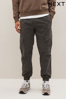 Charcoal Grey Slim Tapered Stretch Utility Cargo Trousers (934469) | kr570