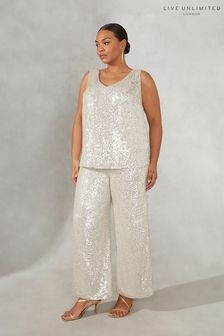 Live Unlimited Curve Nude Sequin Trousers (934538) | €51