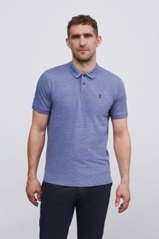 Blue Marl Regular Fit Short Sleeve Pique Polo Shirt (934943) | 93 SAR