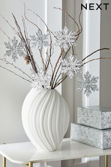 Set Of 6 Snowflake Baubles (935578) | 15 €