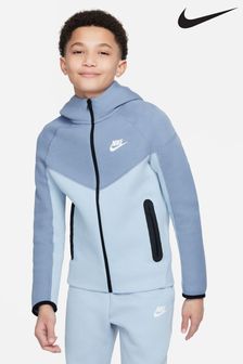 Jasnoniebieski - Polarowa bluza z kapturem Nike Tech, zapinana na suwak (935617) | 505 zł