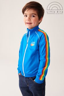 Little Bird by Jools Oliver Rainbow Stripe Blue Track Jacket
