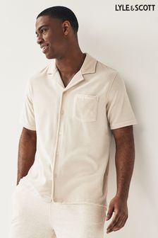 كريمي - قميص قماش منشفة طراز منتجعات من Lyle & Scott (936033) | $127