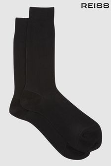 Black - Reiss Cory Two Tone Cotton Socks (936195) | kr220