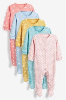 Bright Mini Character Baby Sleepsuits 5 Pack (0-2yrs) (936227) | INR 2,977 - INR 3,197
