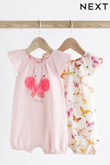 Pink Butterfly Baby Romper 2 Pack (936372) | €19 - €25