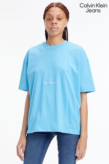 Modra majica s kratkimi rokavi v fantovskem stilu Calvin Klein Jeans Institutional (937532) | €24