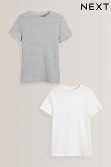 Grey/White 2 Pack Short Sleeved Thermal Tops (2-16yrs) (937899) | kr173 - kr253