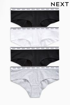 Čierna a biela - Nohavičky s logom s vysokým podielom bavlny, 4 ks (937956) | €15