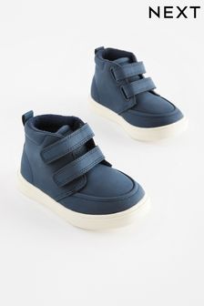 Navy Blue With Off White Sole Standard Fit (F) Warm Lined Touch Fastening Boots (938012) | $41 - $49