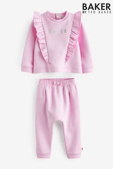 Baker By Ted Baker Gerüschtes Sweatshirt und Jogginghose im Set, Pink (938220) | 44 € - 48 €