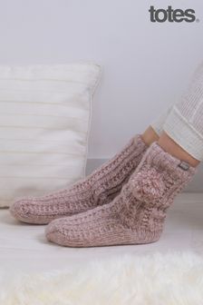 Totes Pink Ladies Luxury Sparkle Slipper Socks (938282) | 89 QAR