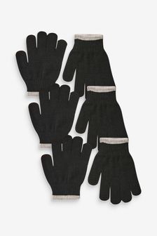 Black 3 Pack Knitted Gloves (3-16yrs) (938412) | 8 € - 11 €