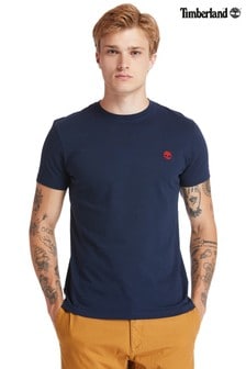 Темно-синий - приталенная футболка с короткими рукавами и круглым вырезом Timberland Dunstan River (938615) | €33