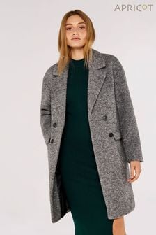 Apricot Grey Double Breasted Boucle Coat (939566) | $156