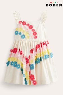 Boden White Flutter Flower Rainbow Dress (940185) | R980 - R1 098