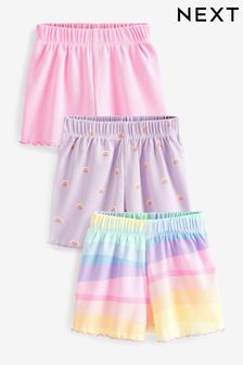 Lilac Purple Rainbow Pretty Rib Shorts 3 Pack (3mths-7yrs) (940637) | €11 - €15