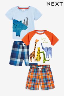 Red/Blue Animals 2 Pack Woven Shorts Pyjamas (9mths-8yrs) (940710) | $36 - $48