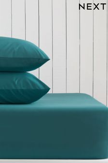 Blue Dark Teal Cotton Rich Deep Fitted Sheet