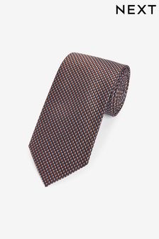 Коричнево-рыжий - Фактурный шелковый галстук (941448) | €8