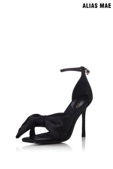 Czarne satynowe buty na obcasie Alias Mae z kokardą (941787) | 631 zł