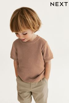 Tan Textured Knitted T-Shirt (3mths-7yrs) (942173) | kr160 - kr200