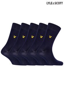 Lyle & Scott Blue Core Socks Five Pack (943260) | AED128
