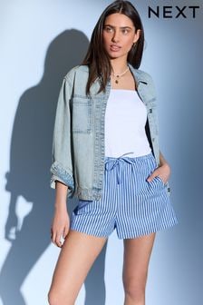 Blue Boy Textured Stripe Tie Waist Shorts (943792) | $30