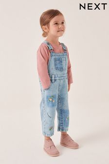 Blue Denim Embroidered Dungarees (3mths-7yrs) (944014) | ₪ 78 - ₪ 93