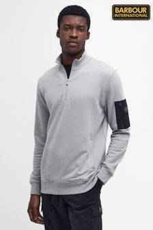 Barbour® International Grey Alloy Half Zip Utility Sweatshirt (944568) | 589 QAR