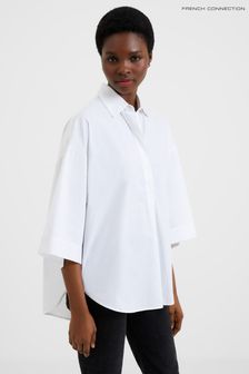 French Connection Rhodes Sust Poplin Shortsleeve Popover Blouse