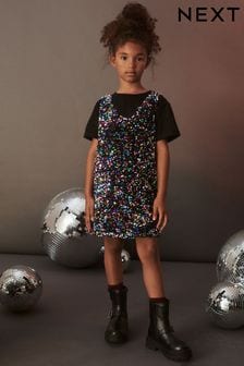 Multi 2pc Sequin Pinafore And T-Shirt Set (3-16yrs) (944853) | €18.50 - €21.50