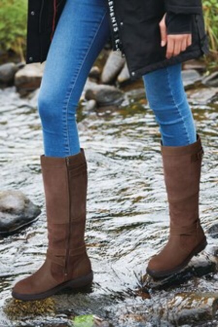 Brown Waterproof Signature Buckle Knee High Boots (944908) | 95 €
