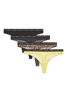 Lot de quatre slips en coton et en tulle