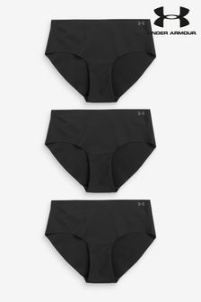 Under Armour Black No Show Pure Stretch Hipster Knickers 3 Pack (945182) | 129 QAR