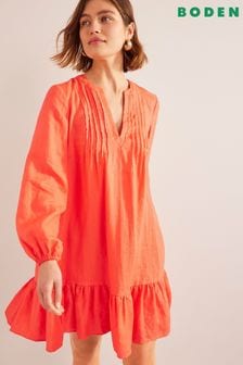 Boden Pink Tiered Linen Mini Dress (945196) | €72
