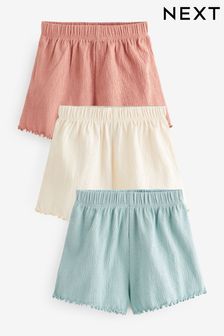 Albastru roz - Set 3 perechi de pantaloni scurți texturați (3 luni - 7 ani) (946114) | 91 LEI - 124 LEI
