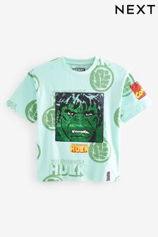 Incredible Hulk Green Flippy Sequin License T-Shirt (3-16yrs) (946199) | €13 - €17
