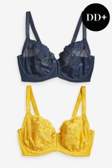 Lot de 2 soutiens-gorge à balconnets non rembourrés bonnets DD+