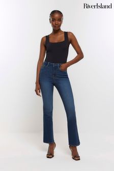 River Island Blue Cropped High Rise  Bootcut Jeans (946423) | 69 €
