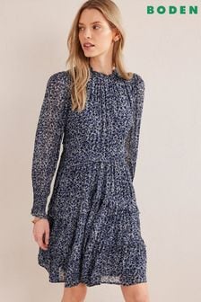 Boden Blue Ruffle Open Back Mini Dress (946581) | €111