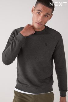Charcoal Grey - Regular Fit - Next Crew Sweatshirt (946902) | BGN63