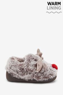Brown Reindeer Cupsole Slippers (946910) | €14 - €16
