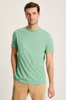Зеленый - Однотонная трикотажная футболка с круглым вырезом Joules Denton (947001) | €34